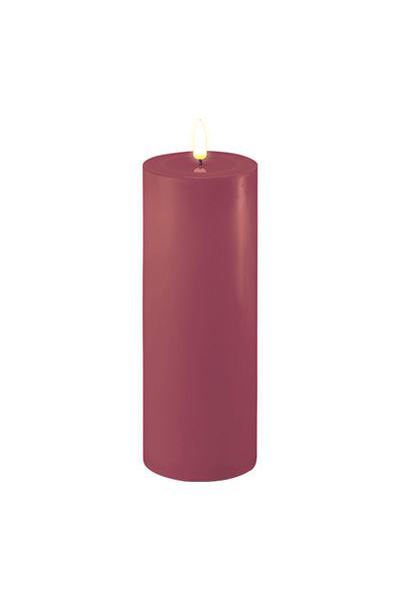 LED candle 7.5 x 20 cm | Magenta | 3D Flame | Deluxe HomeArt