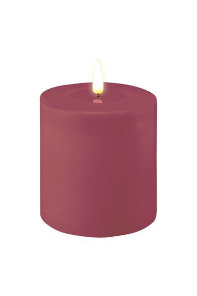 LED candle 10 x 10 cm | Magenta | 3D Flame | Deluxe HomeArt