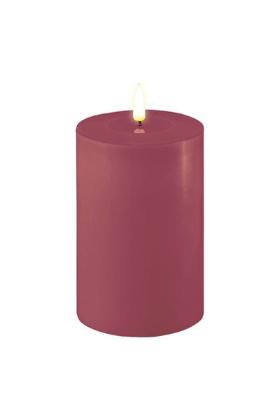 LED candle 10 x 15 cm | Magenta | 3D Flame | Deluxe HomeArt