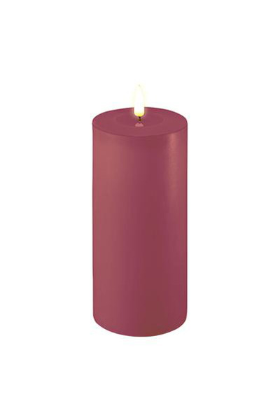 LED candle 10 x 20 cm | Magenta | 3D Flame | Deluxe HomeArt
