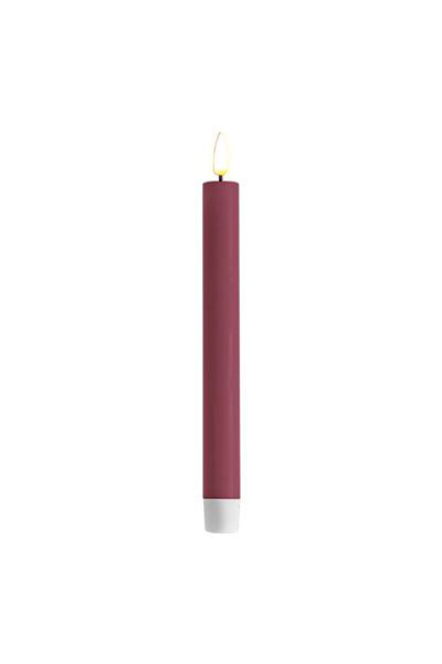 LED Dinner candle 24 cm | Magenta | 3D Flame | 2 pieces | Deluxe HomeArt