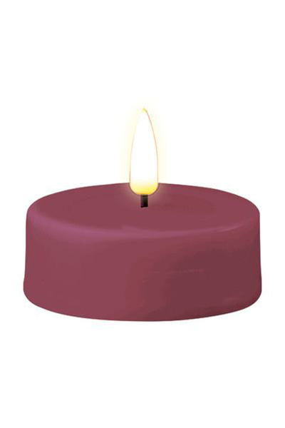 LED Tea Light 6.1 x 4.5 cm | Magenta | 3D Flame | 2 pieces | Deluxe HomeArt