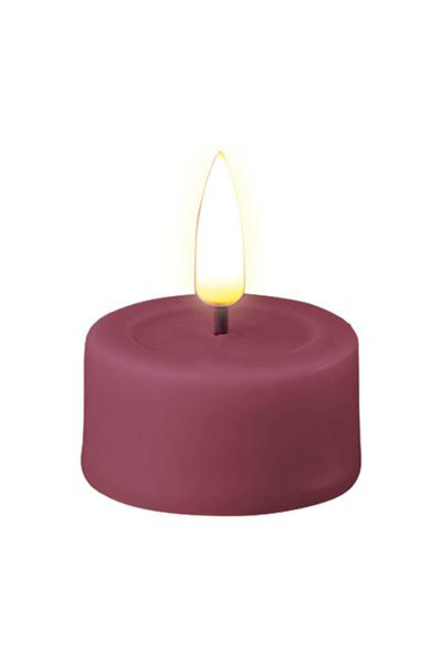 LED Tea Light 4.1 x 5 cm | Magenta | 3D Flame | 2 pieces | Deluxe HomeArt