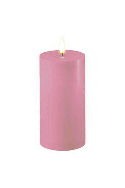 LED candle 7.5 x 15 cm | Lavender 3D Flame | Deluxe HomeArt