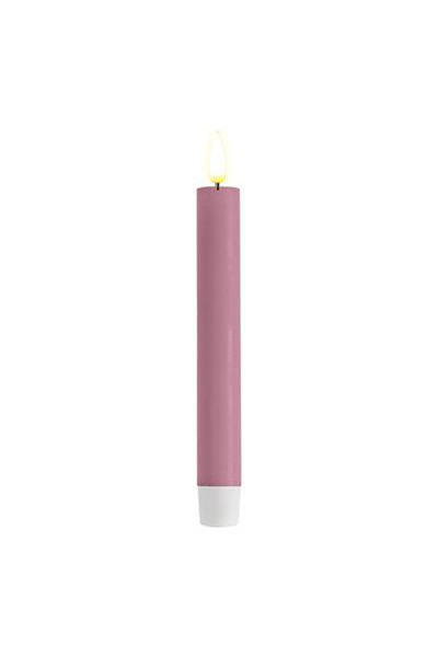LED dinner candle 15 cm | Lavender 3D Flame | 2 pieces | Deluxe HomeArt
