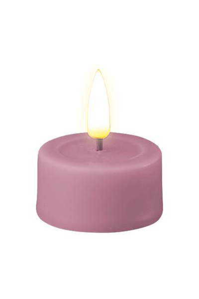 LED Tea Light 4.1 x 5 cm | Lavender 3D Flame | 2 pieces | Deluxe HomeArt