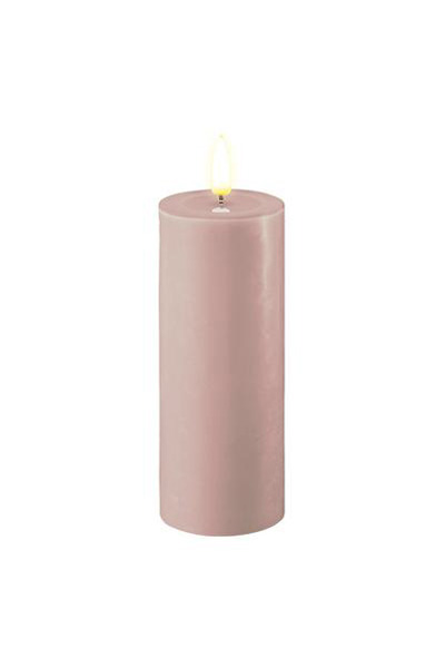 LED svíčka 5 x 12,5 cm | Rosé | 3D Flame | Deluxe HomeArt