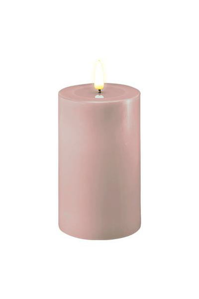 LED -Kerze 7,5 x 12,5 cm | Rosé | 3D Flamme | Deluxe HomeArt