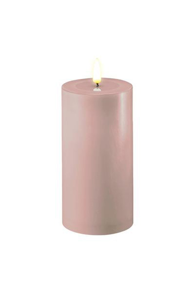 LED svíčka 7,5 x 15 cm | Rosé | 3D Flame | Deluxe HomeArt
