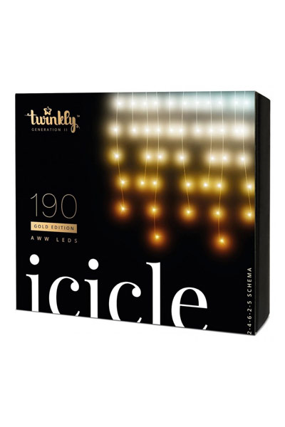 Twinkly LED icicle lights (190 lamps)