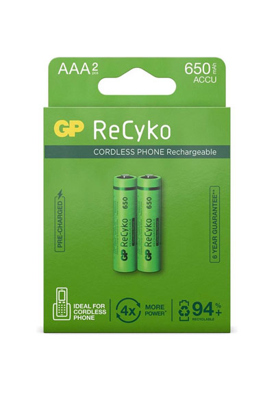 GP ReCyko [shape]] / HR03 Ni-MH batterie Rechargeable (2 pièces, 650 mAh)