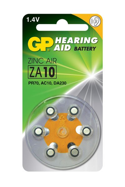 GP PR70 / ZA10 Zinc-Air Coin cell battery (6 pcs)