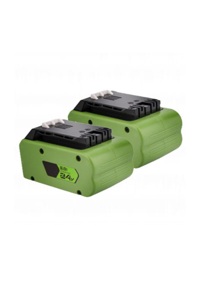 BO-GREENWORKS-24V-5A-X2 batteri (5000 mAh 24 V, Grön)