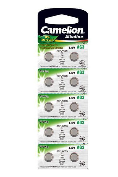 Camelion LR41 / AG3 / 192 Alkaline Coin cell battery (10 pcs)