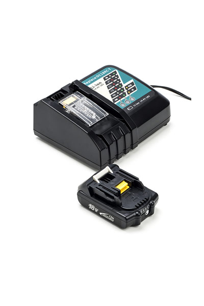 1x Makita BL1820B / 18V LXT batería + adaptador para corriente alternada (CA) (18 V, 2 Ah)
