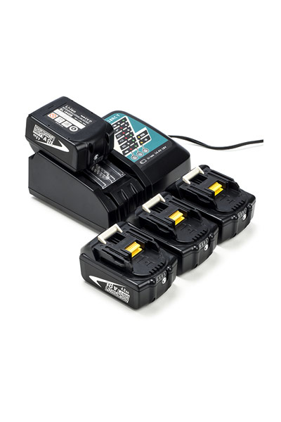4x Makita BL1840B / 18V LXT baterías + adaptador para corriente alternada (CA) (18 V, 4 Ah)