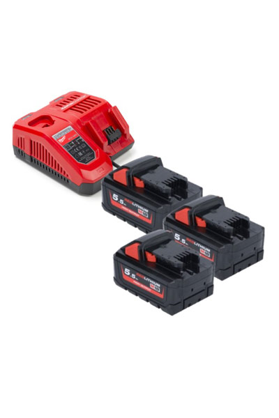 Milwaukee BO-MIL-M18HB5.5-3-CH batería (5500 mAh 18 V, Negro, Original)