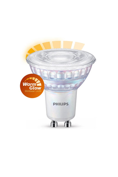 Philips SceneSwitch GU10 LED lempos 3,8W (50W) (Dėmė, Skaidri, Temdoma)