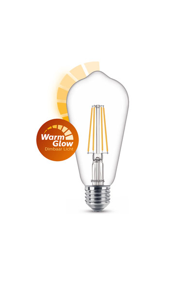 Philips WarmGlow Becuri LED E27 5,9W (60W) (Pară, Transparent, Reglabil)