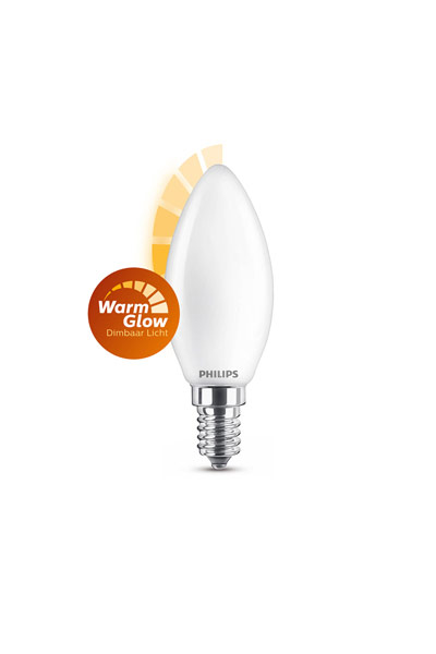 Philips WarmGlow E14 LED pærer 3.4W (40W) (Lys, Frost, Dæmpbar)