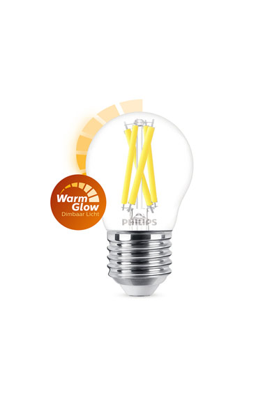 Philips WarmGlow E27 LED Lamp 5.9W (60W) (Lustre, Clear, Dimmable)