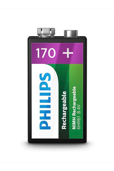 Philips 9V / E-block / 6HR61 Ni-MH battery Secondary (Amount 1, 170 mAh)
