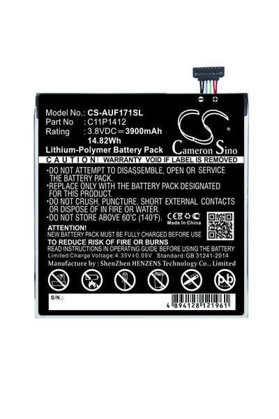 BTC-AUF171SL battery (3900 mAh 3.8 V, Black)