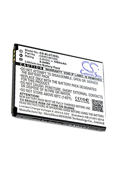 BTC-BLD730SL battery (1800 mAh 3.8 V, Black)