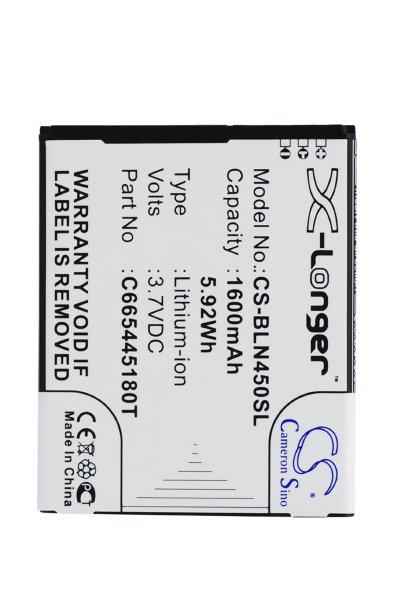 BTC-BLN450SL battery (1600 mAh 3.7 V)