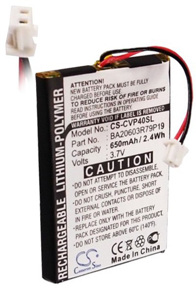 BTC-CVP40SL battery (650 mAh 3.7 V, Black)