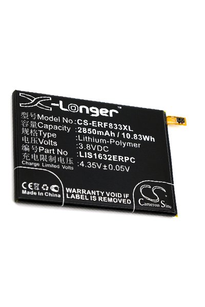 BTC-ERF833XL batteri (2850 mAh 3.8 V, Svart)