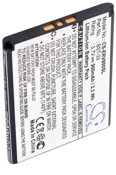 BTC-ERV800SL battery (900 mAh 3.7 V, Black)