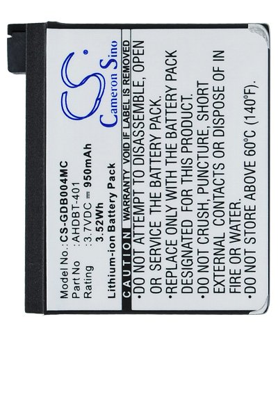 server strategi Skrøbelig Batteri der passer til GoPro Hero 4 Black - 950 mAh 3.7 V batteri -  BatteryUpgrade