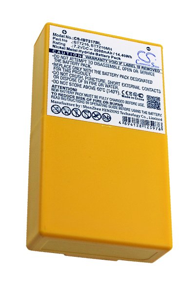 BTC-IBT217BL batería (2000 mAh 7.2 V, Amarillo)