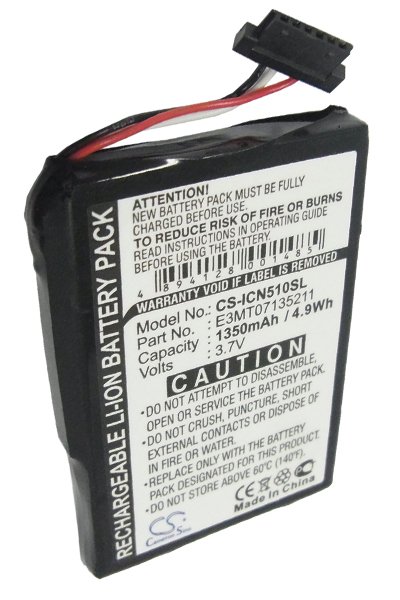 Batterie LI-ION 1350mAh pour Navman iCN-510 ICN 510 520 530 550 remplace E3MT07135211 iCN-520 iCN-530 iCN-550 
