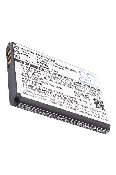 BTC-KYE452SL battery (1400 mAh 3.7 V, Black)