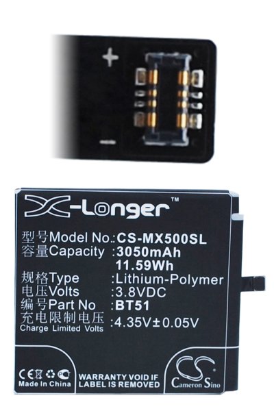 BTC-MX500SL batteria (3050 mAh 3.8 V)