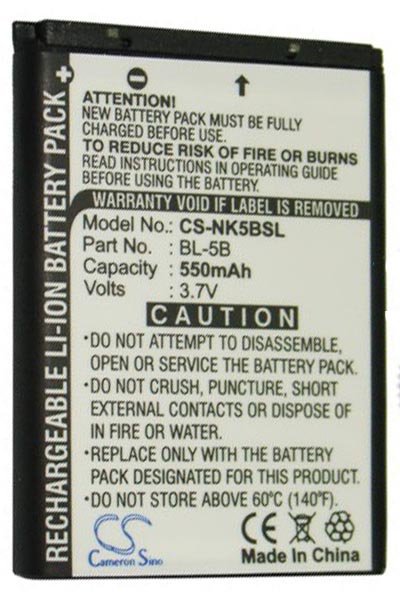 BTC-NK5BSL battery (550 mAh 3.7 V, Black)