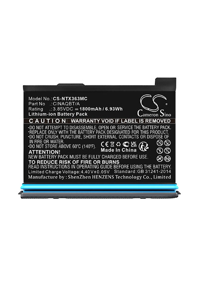 BTC-NTX363MC battery (1800 mAh 3.85 V, Black)