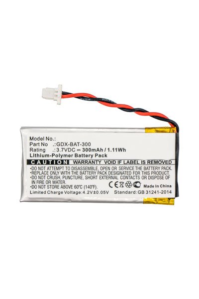 BTC-VEL300SL battery (300 mAh 3.7 V, Black) - BatteryUpgrade