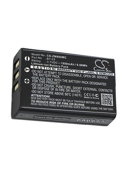 BTC-ZM800MC battery (1800 mAh 3.7 V, Black)