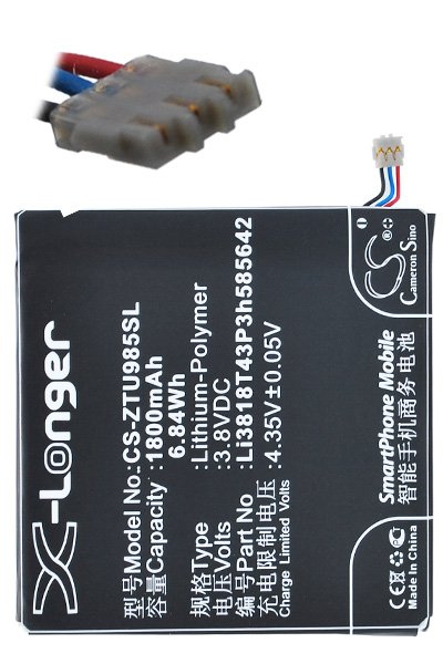 BTC-ZTU985SL battery (1800 mAh 3.8 V)