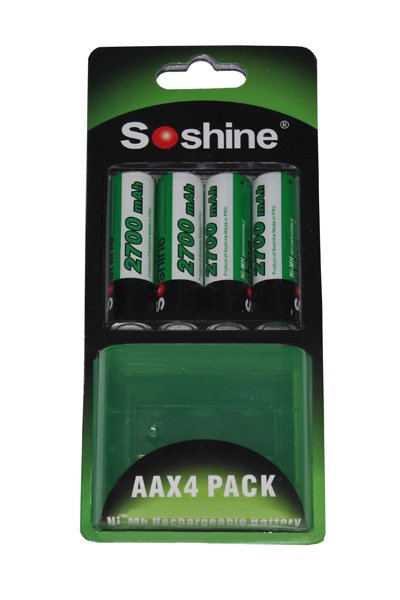 Soshine AA / HR06 Ni-MH batteri Genopladelig (4 stk., 2700 mAh)