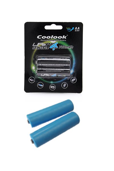 Coolook 2x Lithium AA batteri (700 mAh, Laddningsbar)