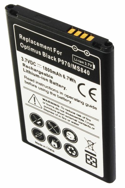 1800 mAh 3.7 V batería (Negro)