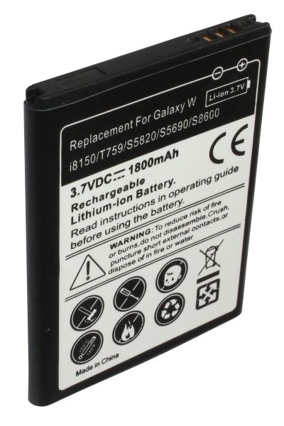 1800 mAh 3.7 V batterie (Noir)