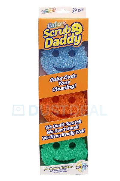 Oggetto - Scrub Daddy Colors  spugna tre colori (3 pezzi) - DustDeal -  Necessità legate ai sacchetti raccoglipolvere & agli aspirapolvere
