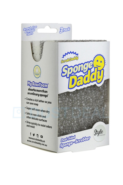 Article - Scrub Daddy  Éponge Sponge Daddy, gris, Style Collection (3  unités) - DustDeal - sacs et accessoires pour aspirateur
