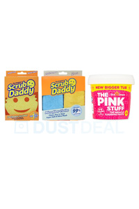  Tilbud: The Pink Stuff (850 gram) + Scrub Daddy | Original Sponge + Scrub Daddy | Mikrofiberkluter